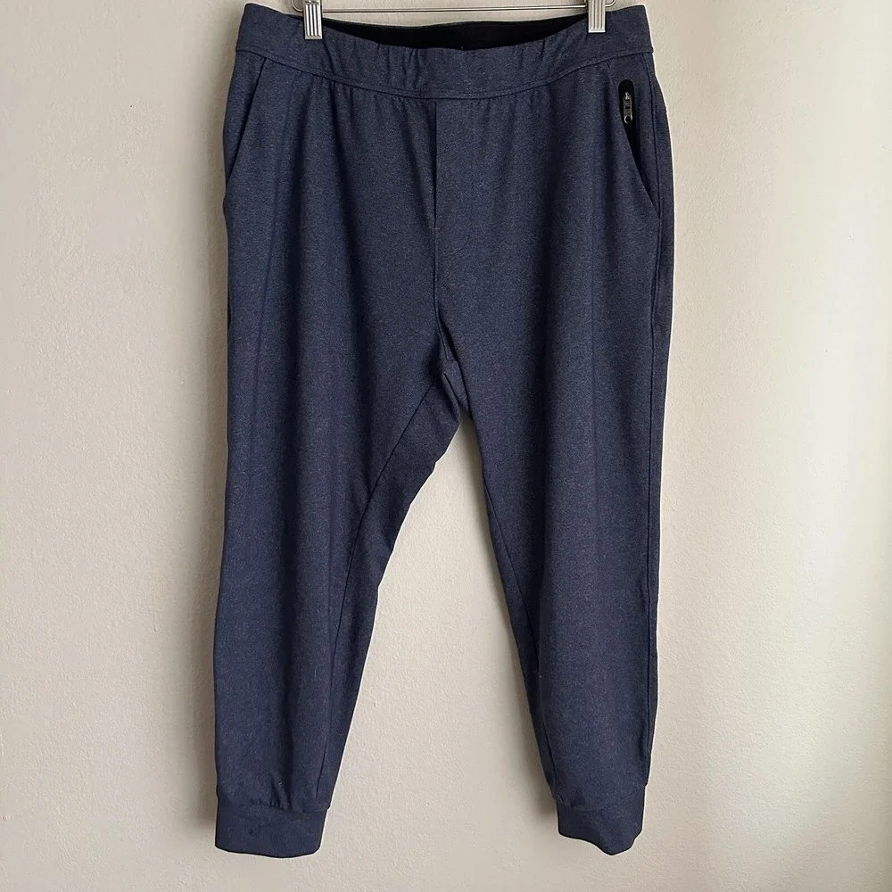 Public Rec All Day Every Day Jogger Mens 36/28 Navy Blue Heathered Stretch Pants
